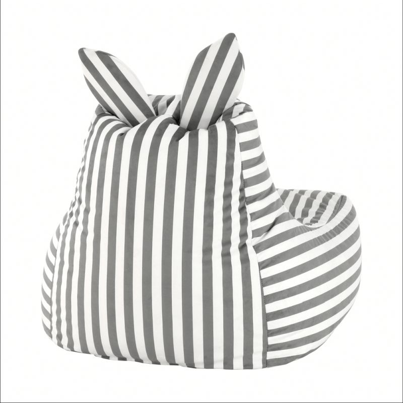 Sedací vak, 50cm, biela, sivá látka, LAPIN