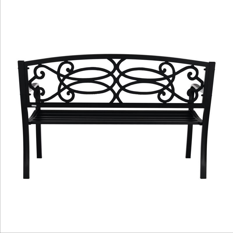 Záhradná lavička, 127cm, kov, čierna, VENDA