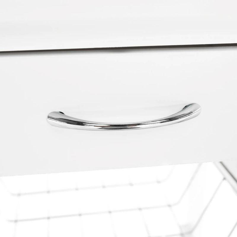 Servírovací vozík, 37cm, biely, KORUS