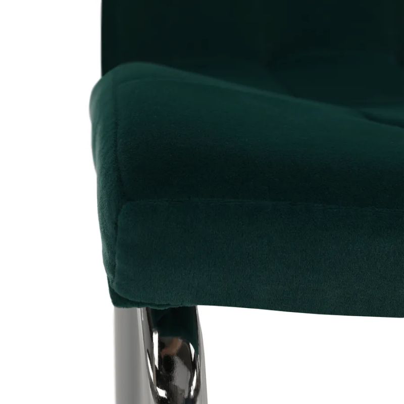 Jedálenská stolička, smaragdová Velvet látka, nohy chróm, GERDA NEW