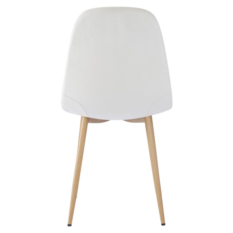 Stolička jedálenská, béžová Dulux Velvet  látka, nohy kov buk, LEGA NEW