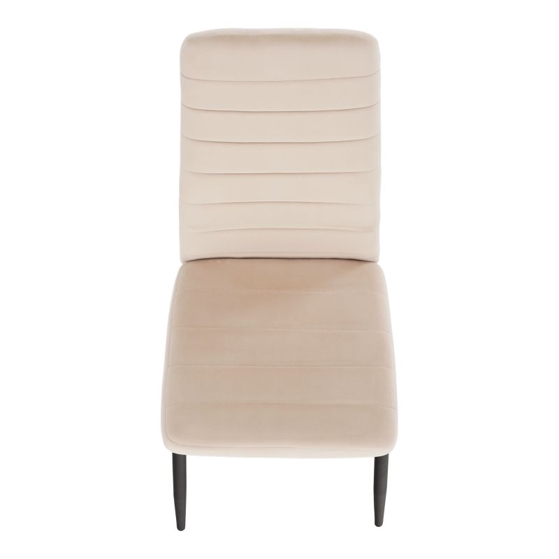 Stolička jedálenská, béžová Dulux Velvet látka, nohy čierny kov, COLETA NOVA