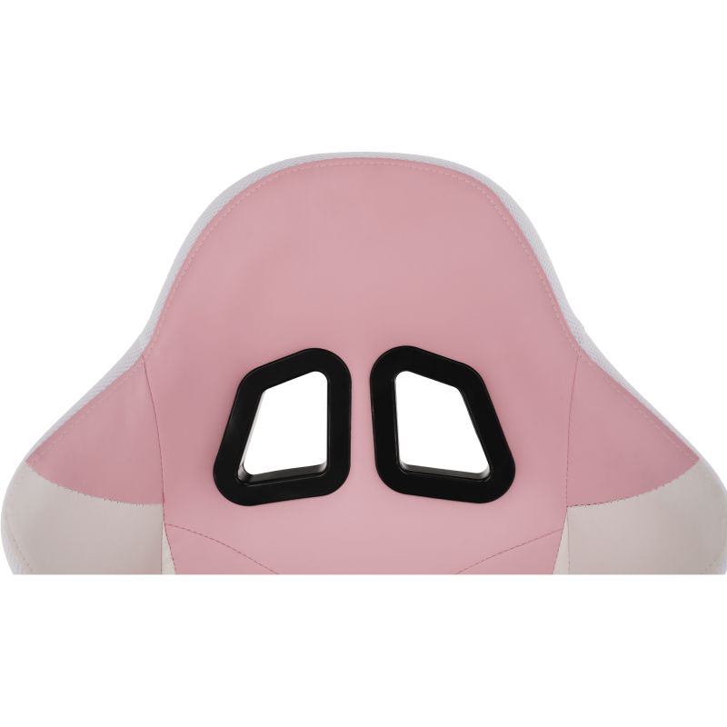 Kancelárske, herné kreslo, s RGB LED podsvietením, ružová a biela ekokoža, JOVELA