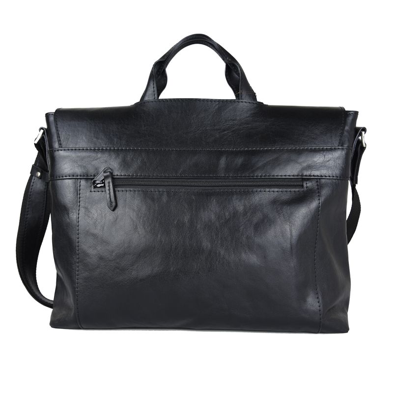 Luxusná kožená aktovka z prírodnej kože č.8388 v čiernej farbe
