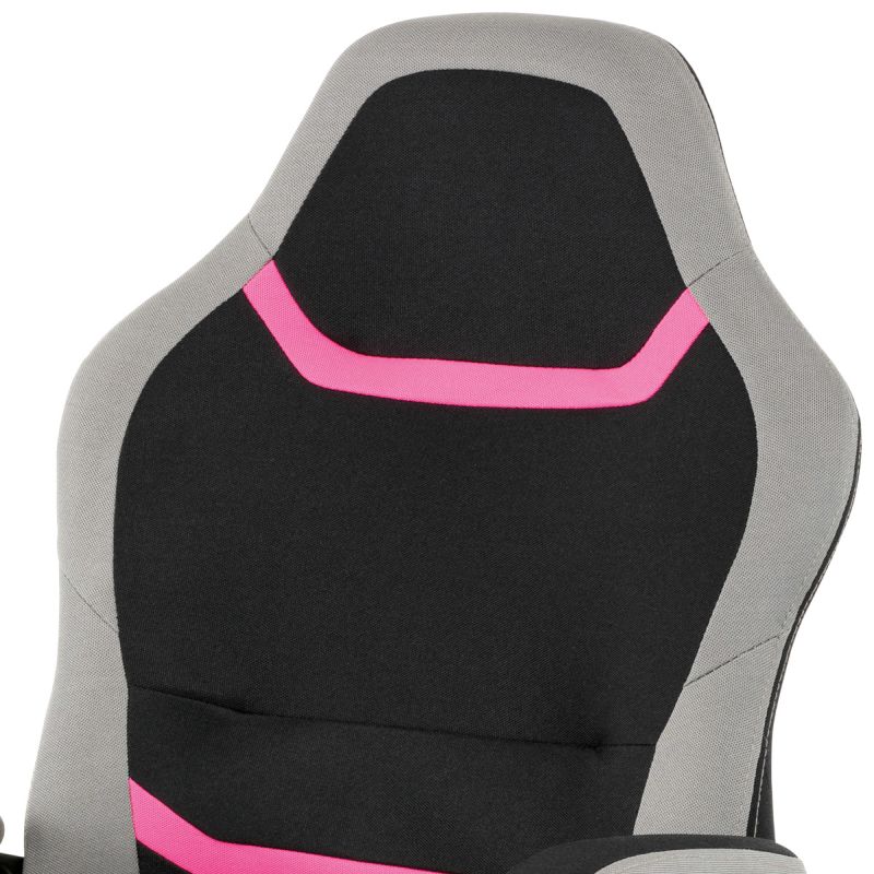 Kancelárska/herná stolička, čierna, ružová, látka, 120 kg, KA-L611 PINK