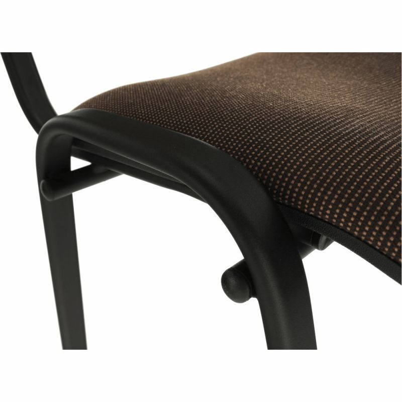 Kancelárska stolička, hnedá látka, čierny kov, ISO NEW C-24