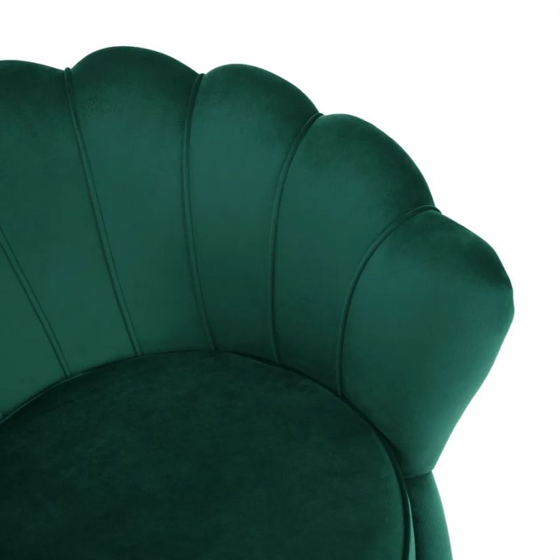 Kreslo, Art-deco, nohy gold chróm, smaragdová látka, NOBLIN