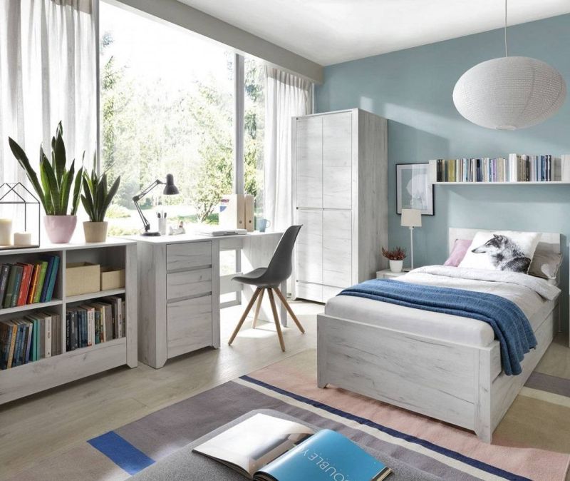 Komoda, 119cm, kombinovaná, dub white craft, HESTRA TYP 41