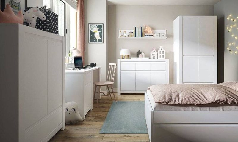 Televízny stolík, 153cm, biely alpin supermat, EXT BODEN NVIF01