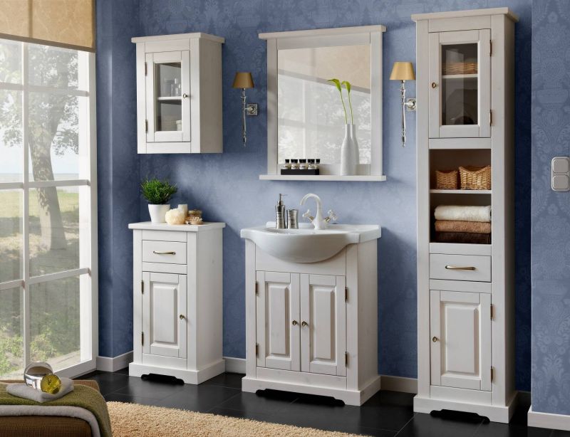 Zrkadlo do kúpeľne, 70cm, biele, ROMANTIC 840