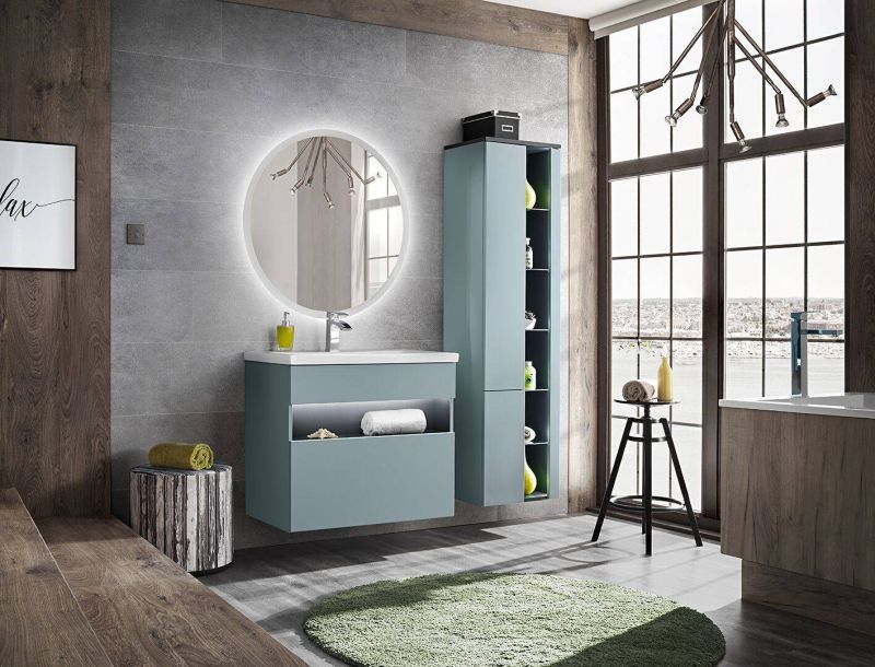 Vysoká skrinka, 45cm, mäta, antracit, BAHAMA MINT 800