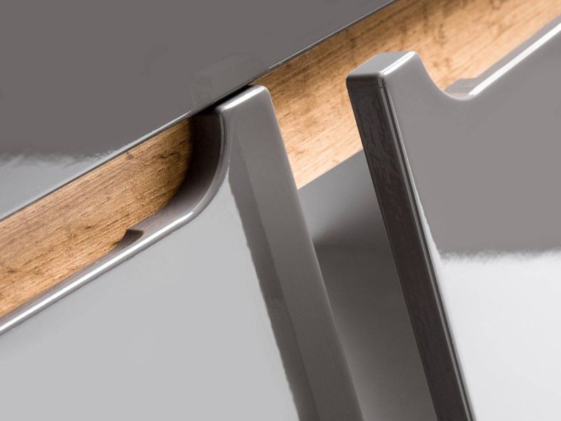 Skrinka pod umývadlo, 60cm, sivá, vysoký lesk, BALI GRAFIT 820