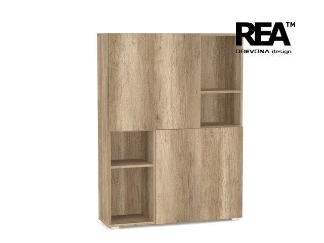 Regál, 105cm, univerzálny, viac farieb, REA REBECCA 3D