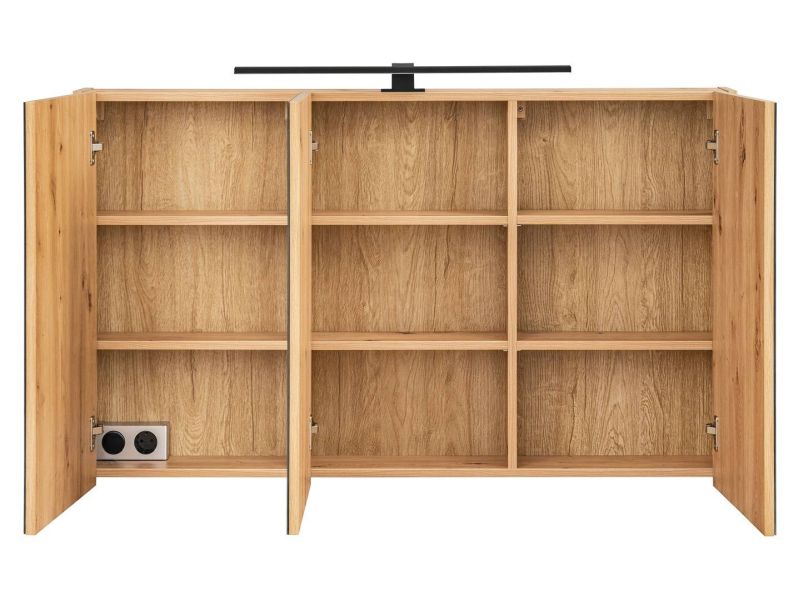 Skrinka so zrkadlom, 120cm, dub artisan, MADERA 843