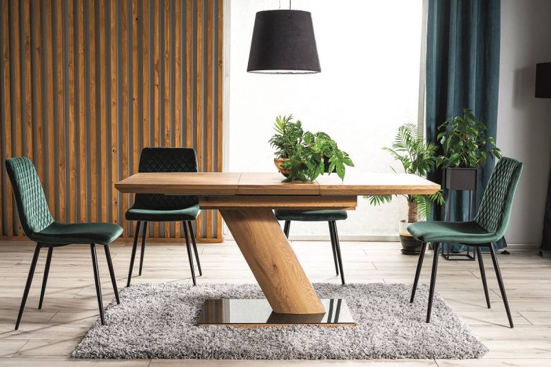 Jedálenský stôl, 120x80cm, rozkladací, MDF, dub, čierny, Signal, TORONTO