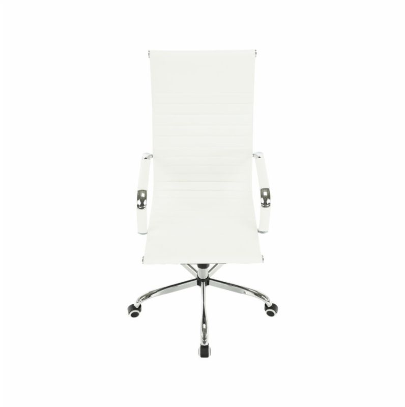 Kancelárske kreslo, biela ekokoža, AZURE 2 NEW
