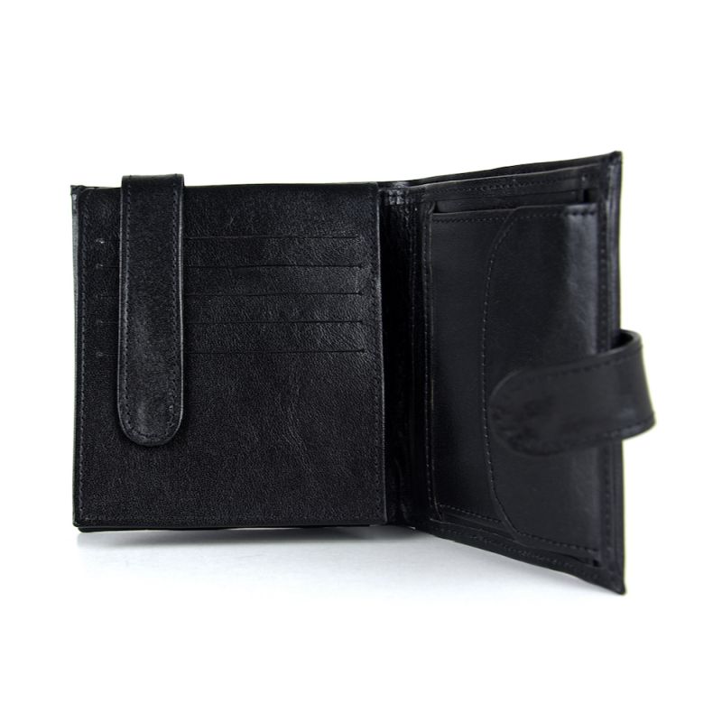 Kožená peňaženka z pravej kože so zapínaním č.8334 v čiernej farbe