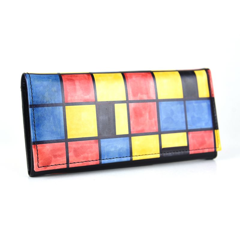 Ručne maľovaná kožená peňaženka 7757 s motívom Mozaika
