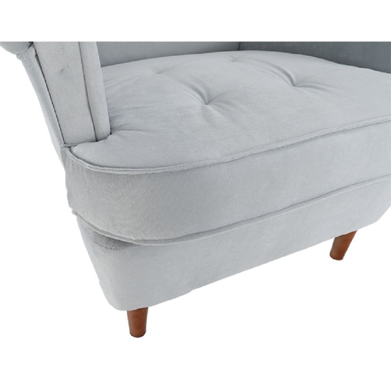 Kreslo, ušiak, orech drevo, svetlosivá látka, RUFINO 3 NEW