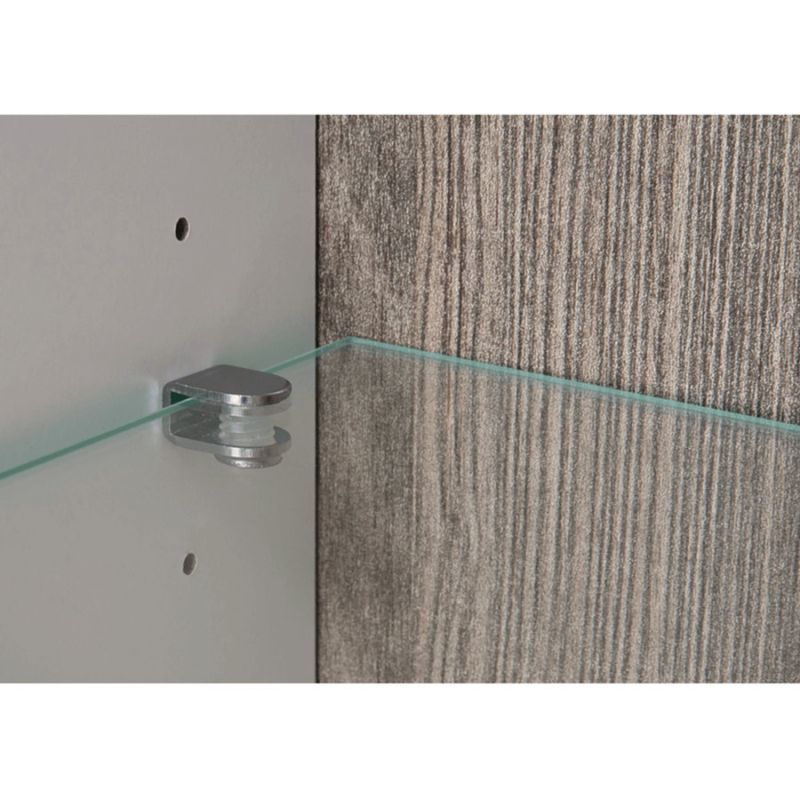 Vitrína, 64cm, biela vysoký lesk, dub sonoma, pravá, LYNATET TYP 01