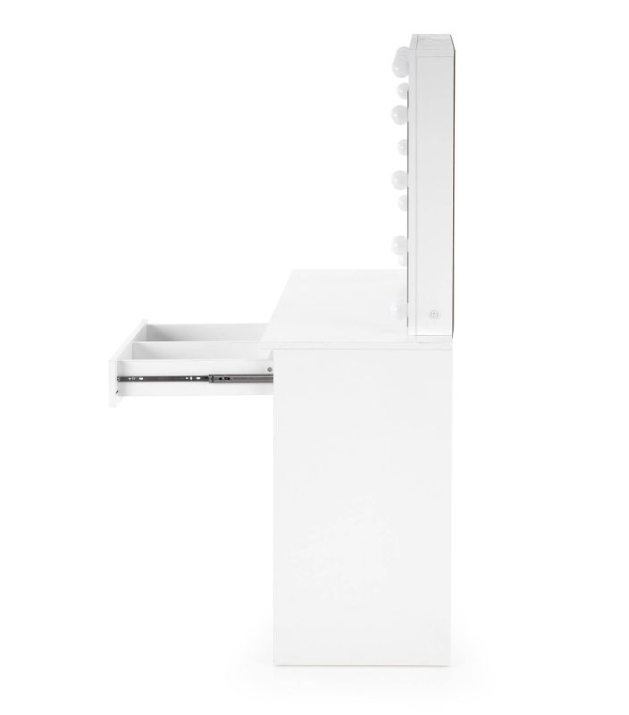 Toaletný stolík, 94cm, biely, HALMAR, HOLLYWOOD