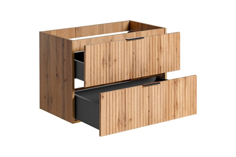 Skrinka pod umývadlo, 80cm, dub wotan, ADEL OAK 82-80-B-2S
