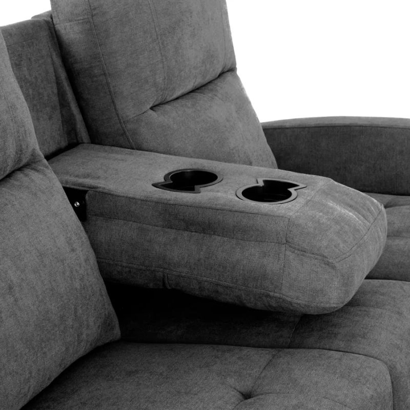 Nastaviteľná rohová sedacia súprava, tmavosivá látka, pravá, TROJAN ROH