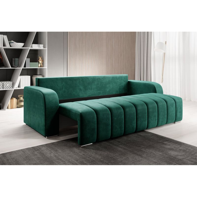 Rozkladacia pohovka, látka smaragdová, PORIMA