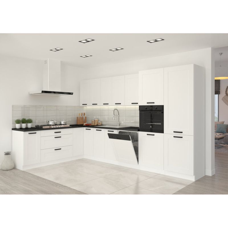 Vysoká skrinka na rúru, 60cm, biela, dub artisan, LULA 60 DPM-210 2F