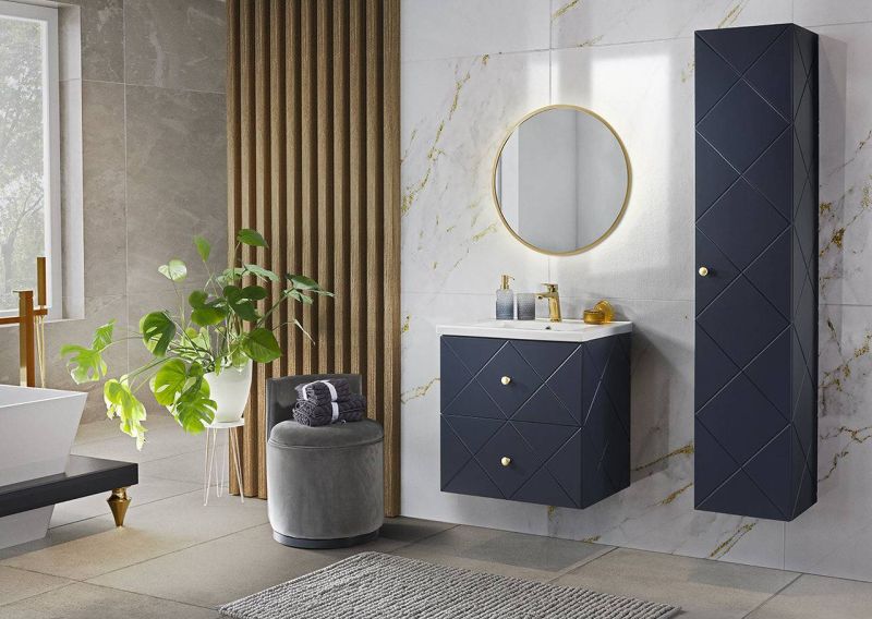 Kúpeľňová doska, 120cm, modrá, ELEGANCE BLUE 89-120-B