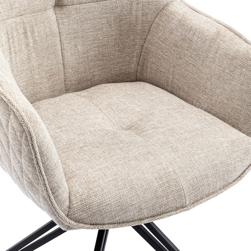 Jedálenská stolička, béžová, látka, HC-533 CRM2