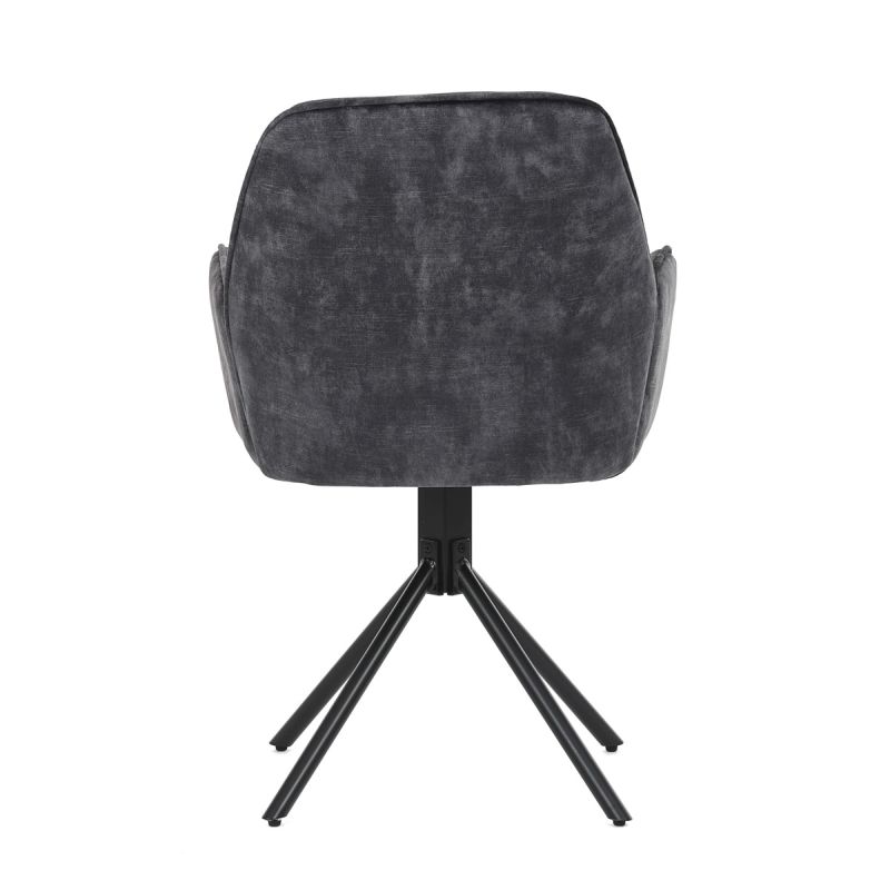 Jedálenská stolička, čierna, zamatová, látka, HC-511 BK4