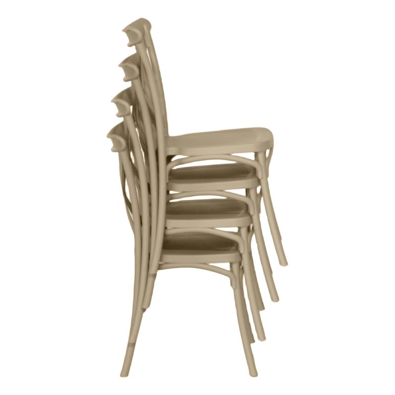 Stohovateľná stolička, sivohnedý plast, SAVITA