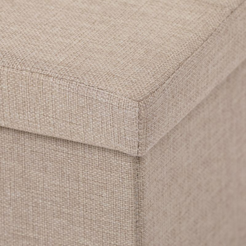 Taburet, 38cm, úložný priestor, béžová látka, TAB-461 CRM2