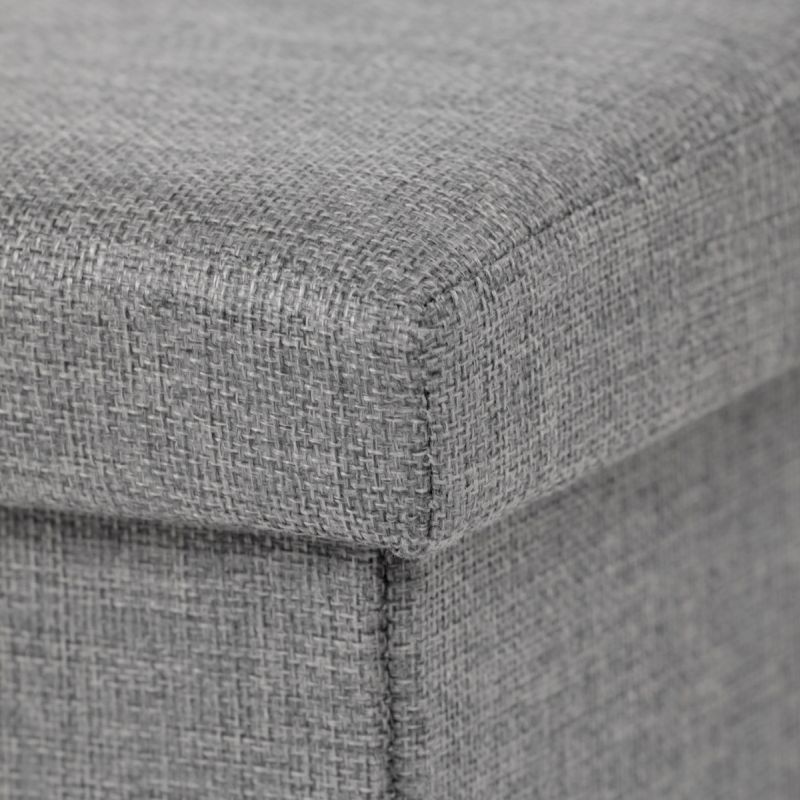 Taburet, 38cm, úložný priestor, sivá látka, TAB-461 GREY2