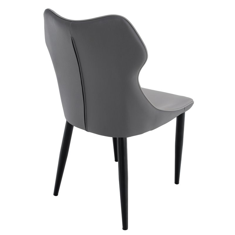 Jedálenská stolička, svetlosivá a tmavosivá látka, nohy kov čierny, TABITA