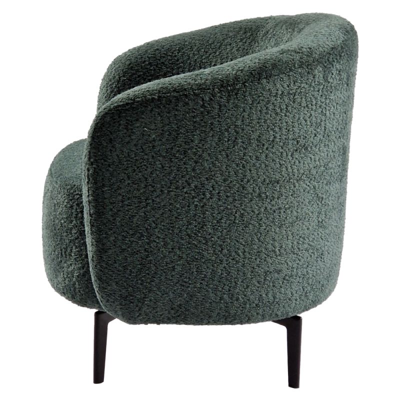 Dizajnové kreslo, kov čierny, zelená látka, PRESO