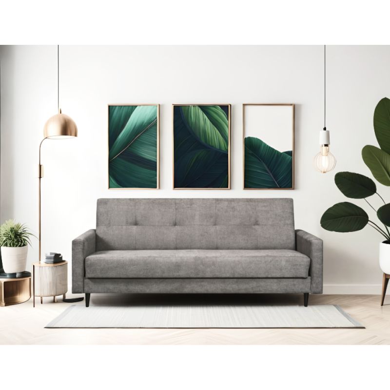 Rozkladacia pohovka, sivá látka, VALDO