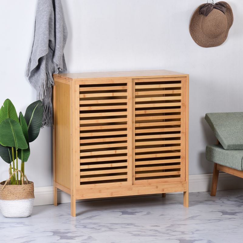 Botník, 80cm, 4-policový, bambus, prírodný, NALDO