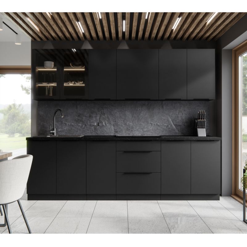 Horná skrinka, 40cm, čierna, SIBER 40 G-90 1F