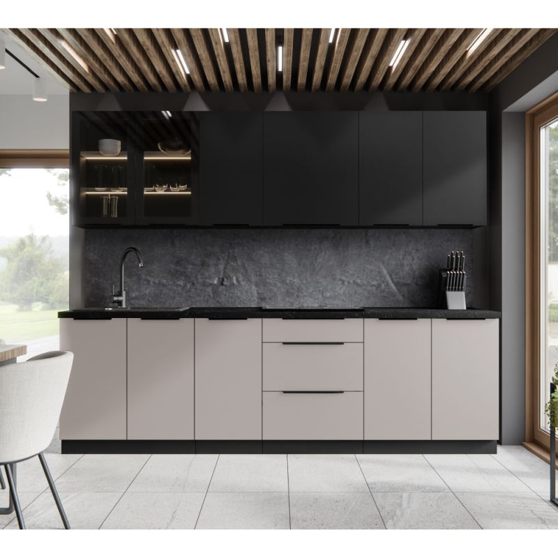 Horná skrinka, 80cm, čierna, ARAKA, MENZO, SIBER, 80 GS-72 2F