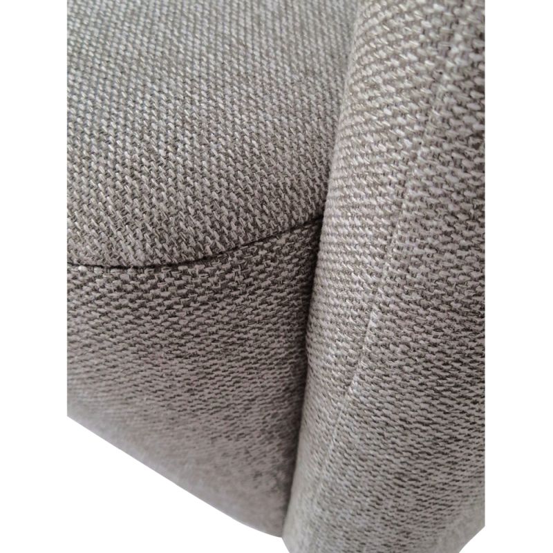 Kreslo, celočalúnené, drevo čierne, svetlosivá látka, ALIEN