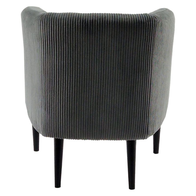 Kreslo, celočalúnené, drevo čierne, sivá látka, ALIEN