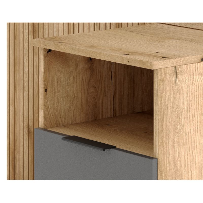 Predsieňová zostava, 100cm, dub evoke, grafit, NODRI