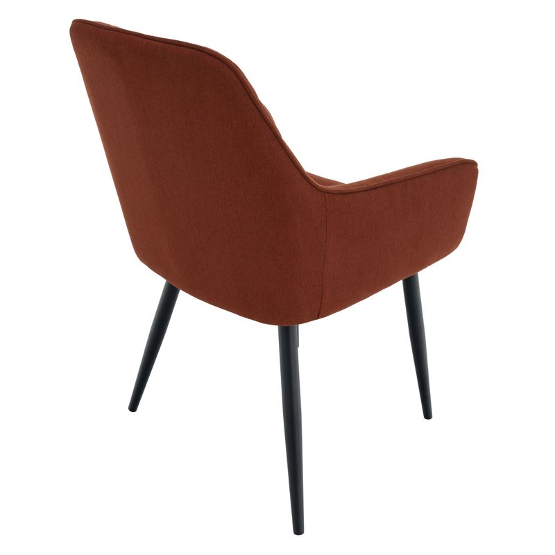 Dizajnové kreslo, hnedá látka, nohy kov čierny, OSKOR