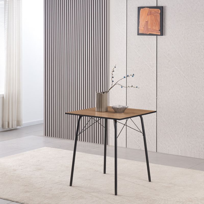 Jedálenský stôl, 70x70cm, MDF, dub artisan, čierny, NALAK TYP 1