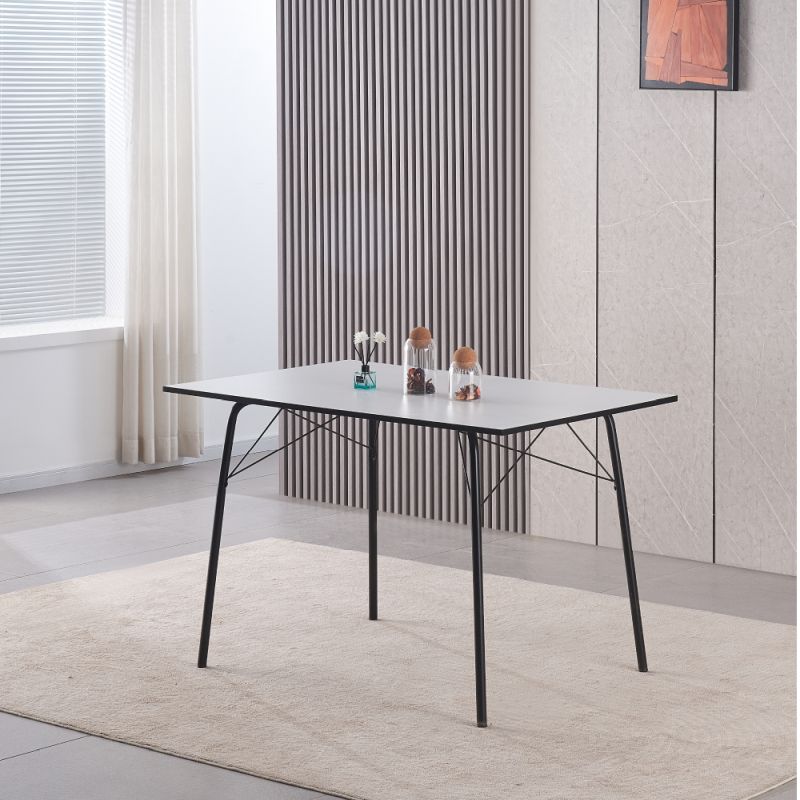Jedálenský stôl, 120x75cm, MDF, biely, čierny, NALAK TYP 2