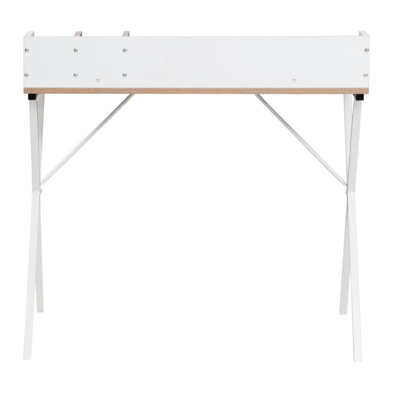 PC stôl, 90x50cm, dub svetlý, biely, PSALMO