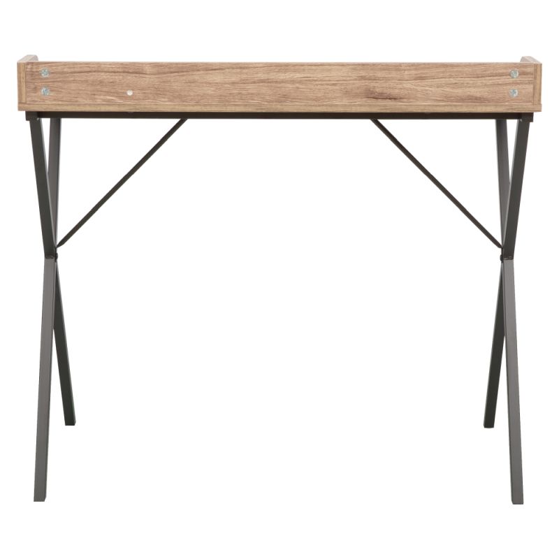 PC stôl, 90x50cm, dub, čierny, OFIS