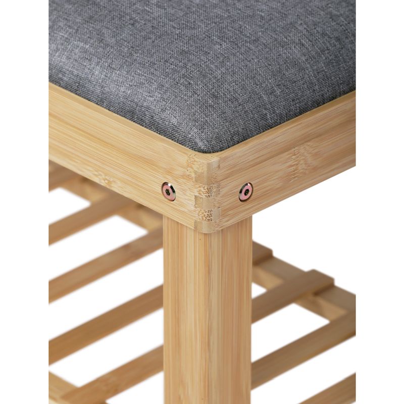 Botník, 60cm, bambus, prírodný, látka, DR-N1010 GREY2